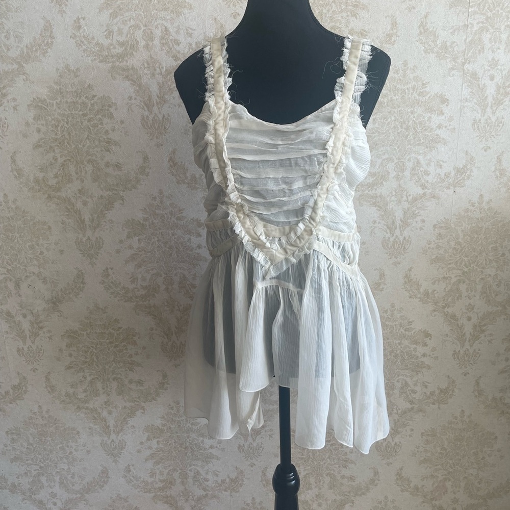 JLO Elegant Silk Cram Ruffled Women's Top